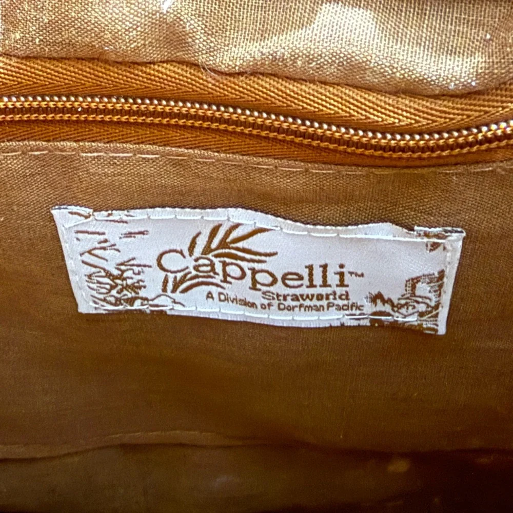 Cappelli Straw Bag by Straworld Beach Summer Wood Handles